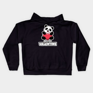 Be My Valentine Cute Panda Kids Hoodie